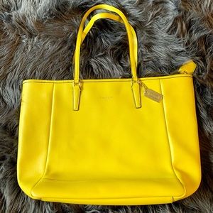 Bright yellow Coach tote bag (gently used) perfect for spring/summer!!